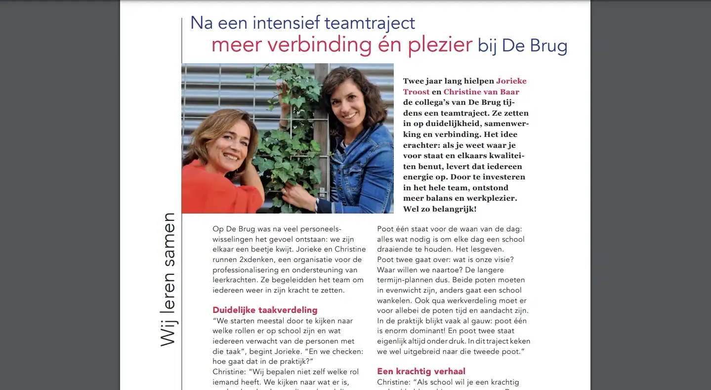 Artikel en design voor het personeelsblad van Stichting Jong Leren.
