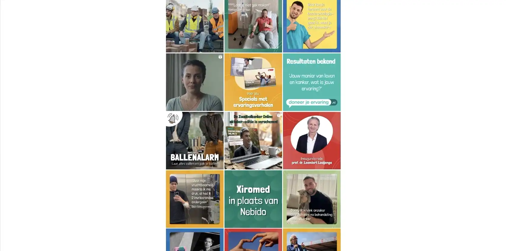Social Media berichten voor Stichting Zaadbalkanker.